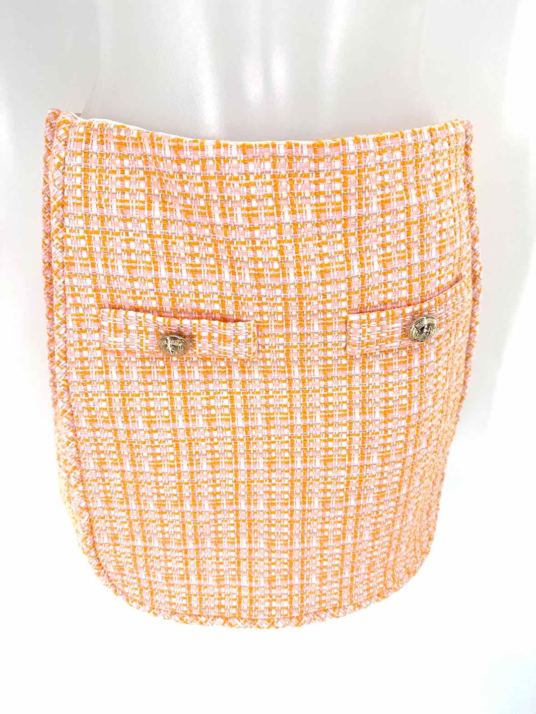 Size 36 MAJE Orange Tweed Skirt