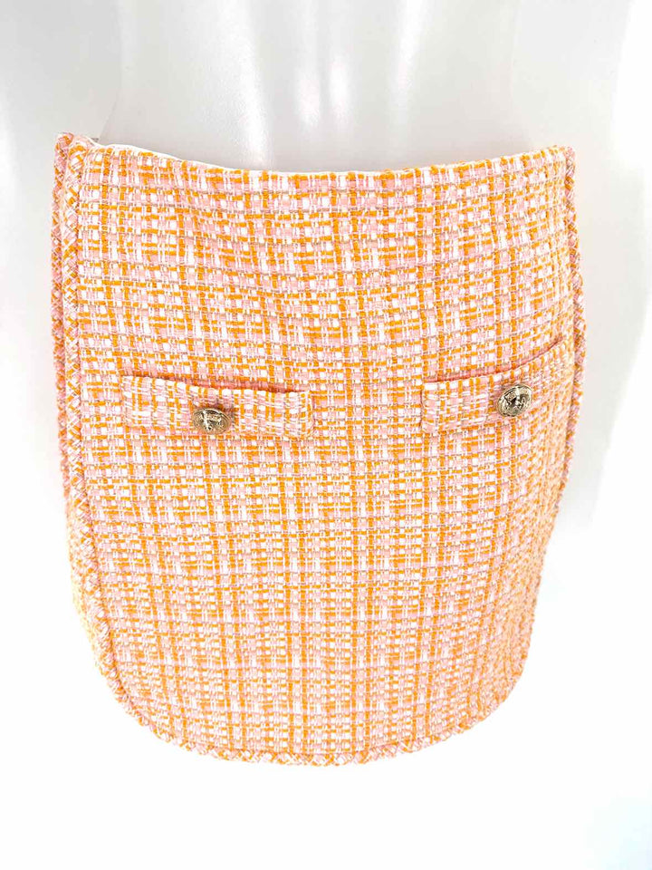 Size 36 MAJE Orange Tweed Skirt