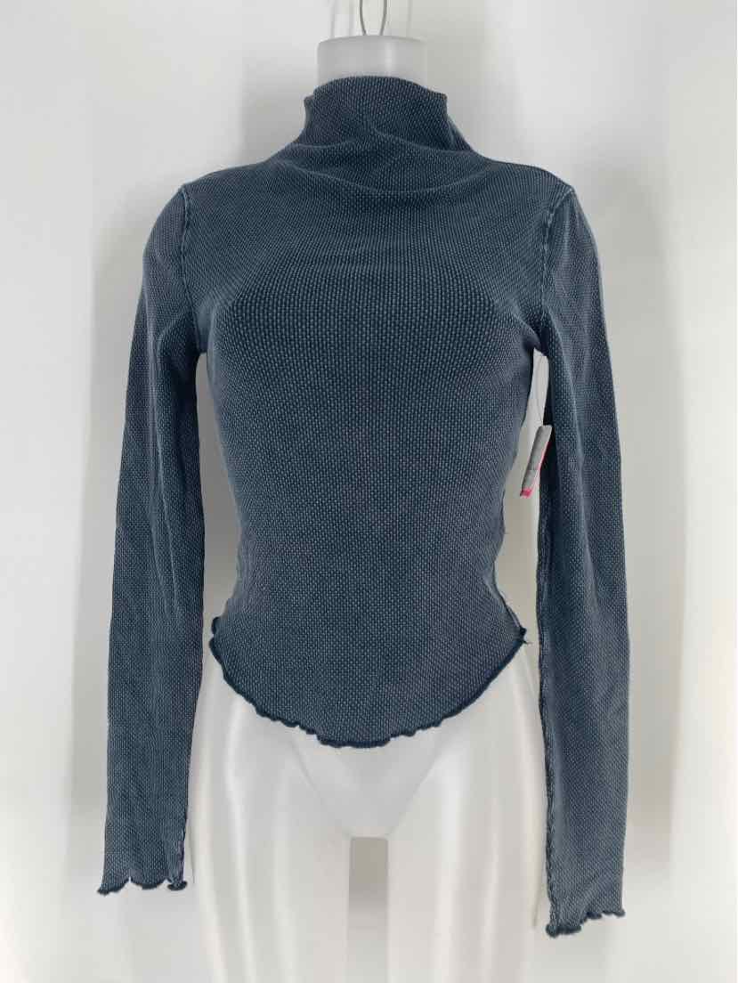 Size S FREE PEOPLE Teal Cotton Shirt