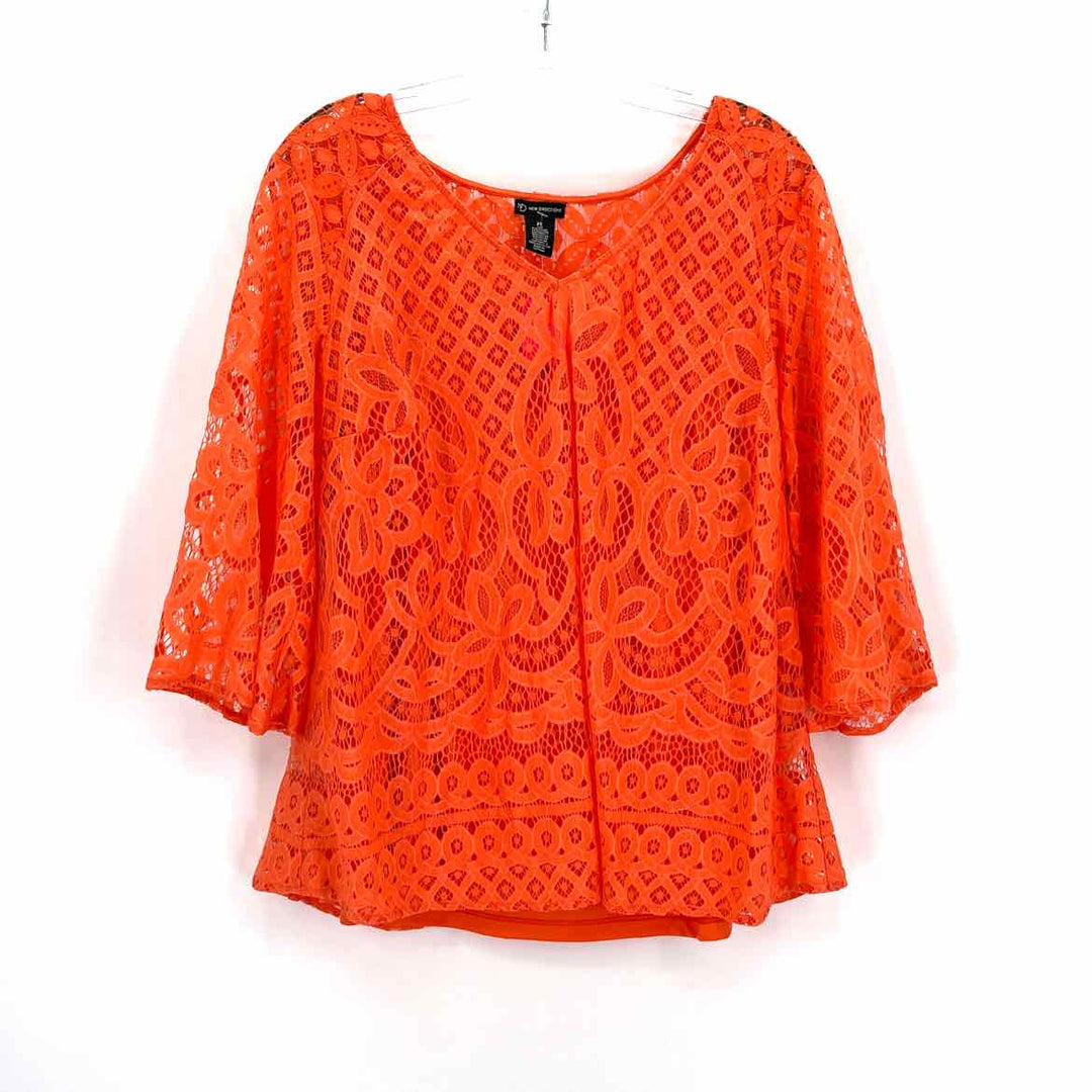 Size 2X NEW DIRECTION Orange Lace Shirt