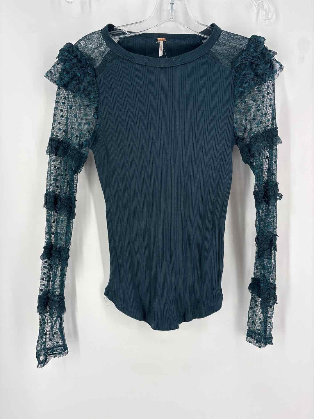 Size M FREE PEOPLE Teal Shirt