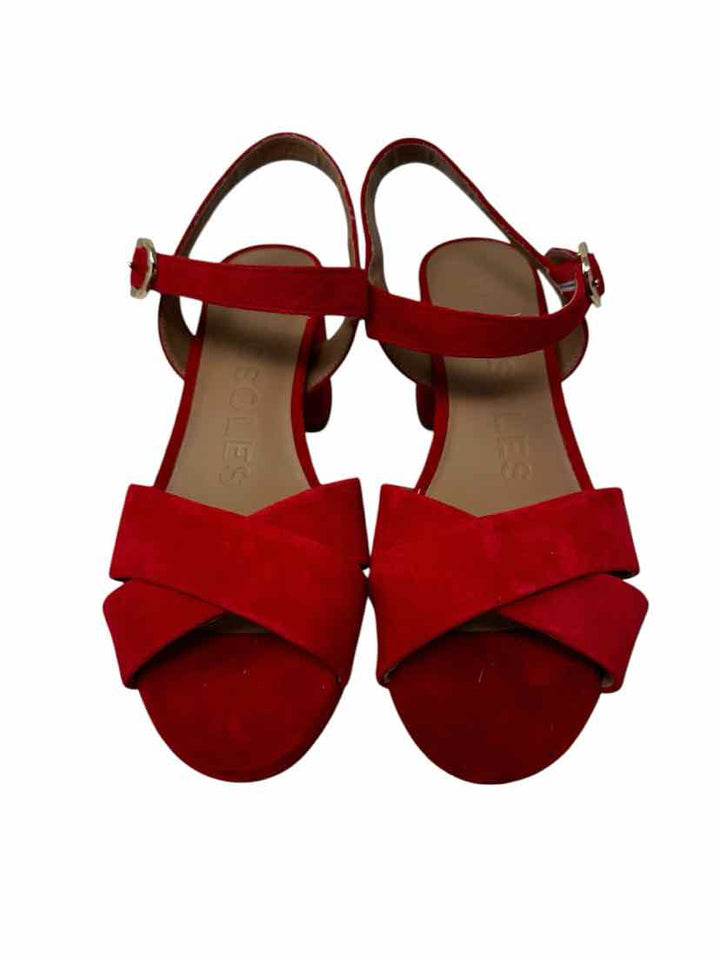 Shoe Size 6.5 AEROSOLES Red Suede Sandals