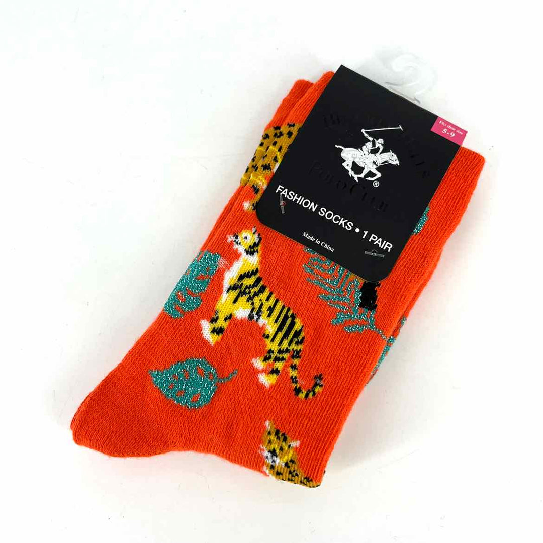 Shoe Size Orange Knit Hosiery