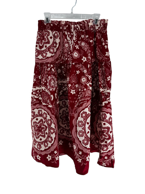 Size L Red Print Skirt
