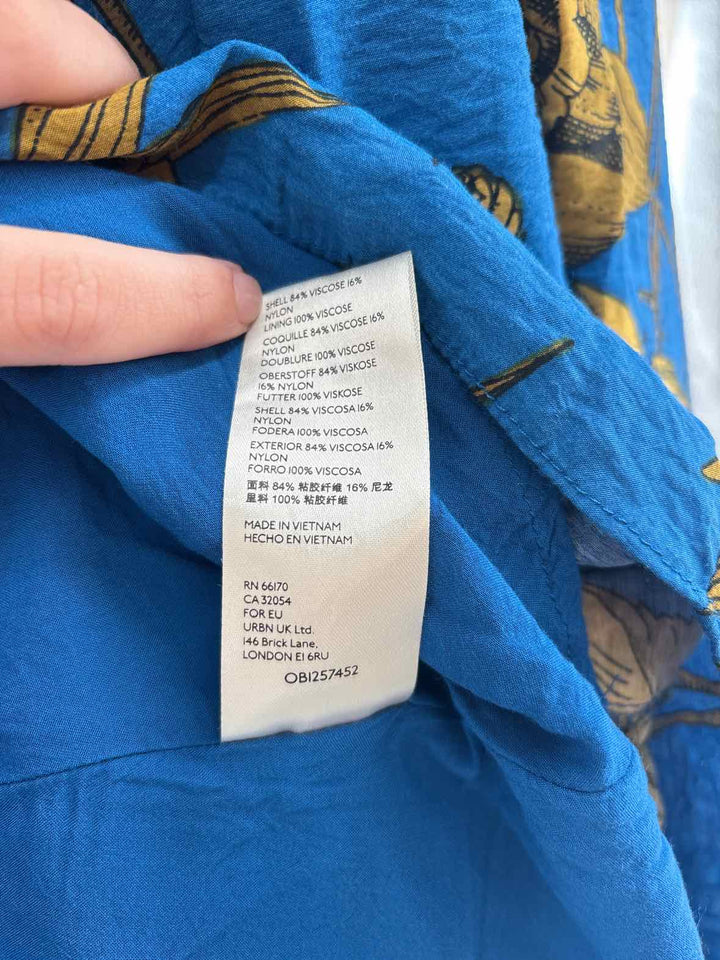 Size M Anthropologie Blue Print Dress