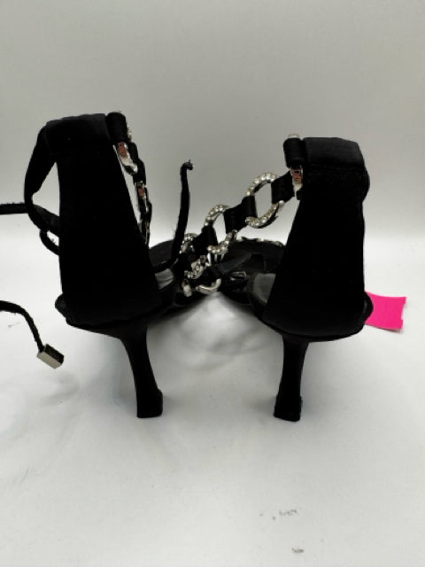 Shoe Size 5.5 ENZO ANGIOLINI Black Sateen Sandals