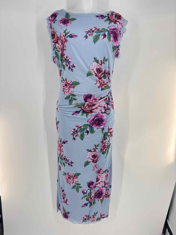 Size M FREE PEOPLE Blue Print Dress