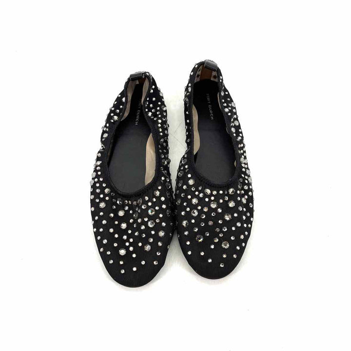 Shoe Size 9 Tory Burch Black Mesh Leather Flats