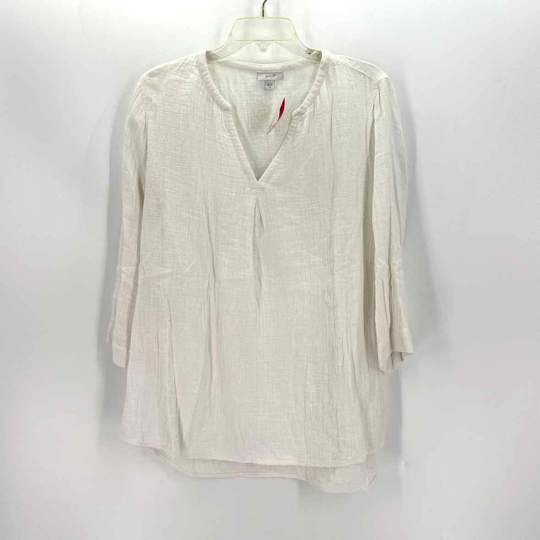 Size L J JILL White Cotton Shirt