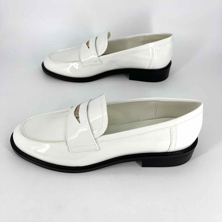 Shoe Size 10 Nine West White PATENT Flats