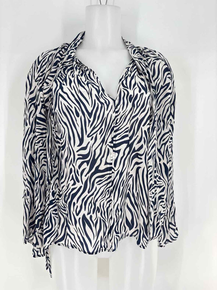 Size S BLANK LONDON Navy Print Shirt
