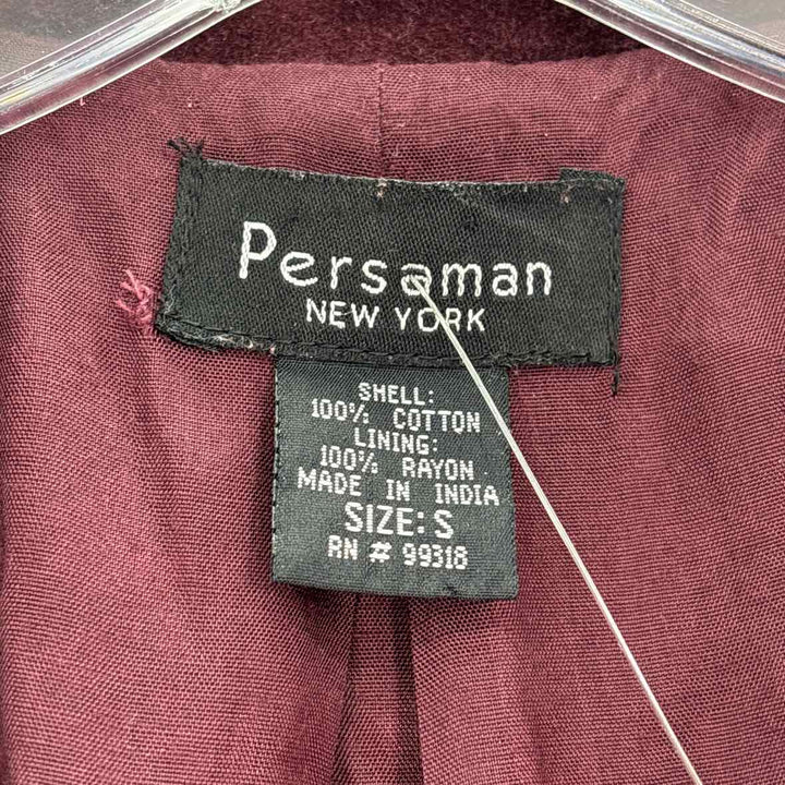 Size S P.CILL Burgundy Velvet Jacket