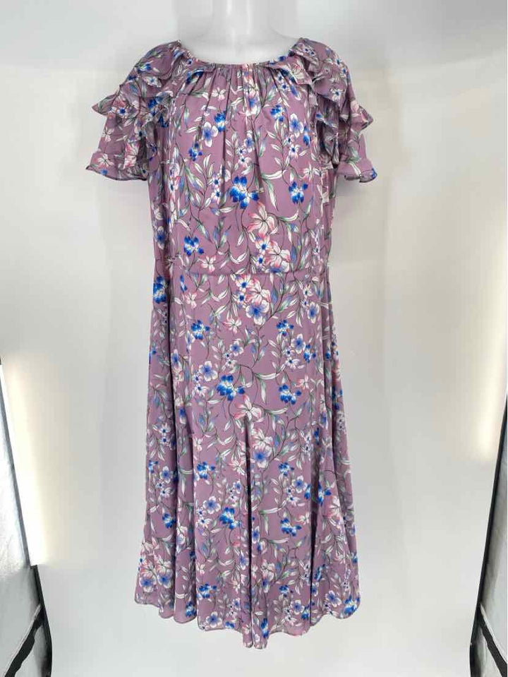 Size 16 Adrianna Papell Purple Print Dress