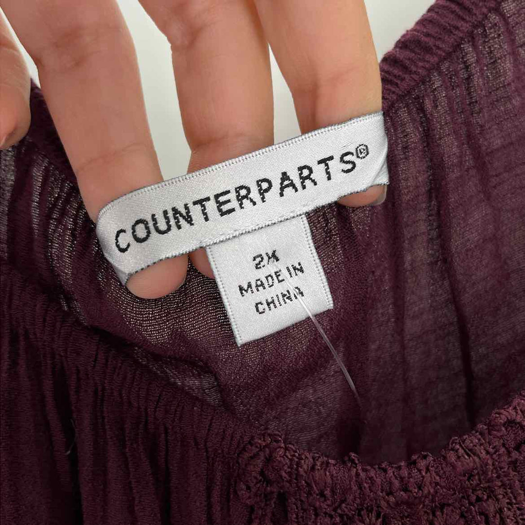 Size 2X COUNTERPARTS Purple Shirt