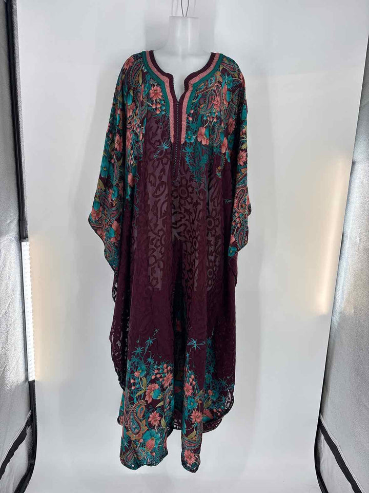 Size One Size Purple Print Dress