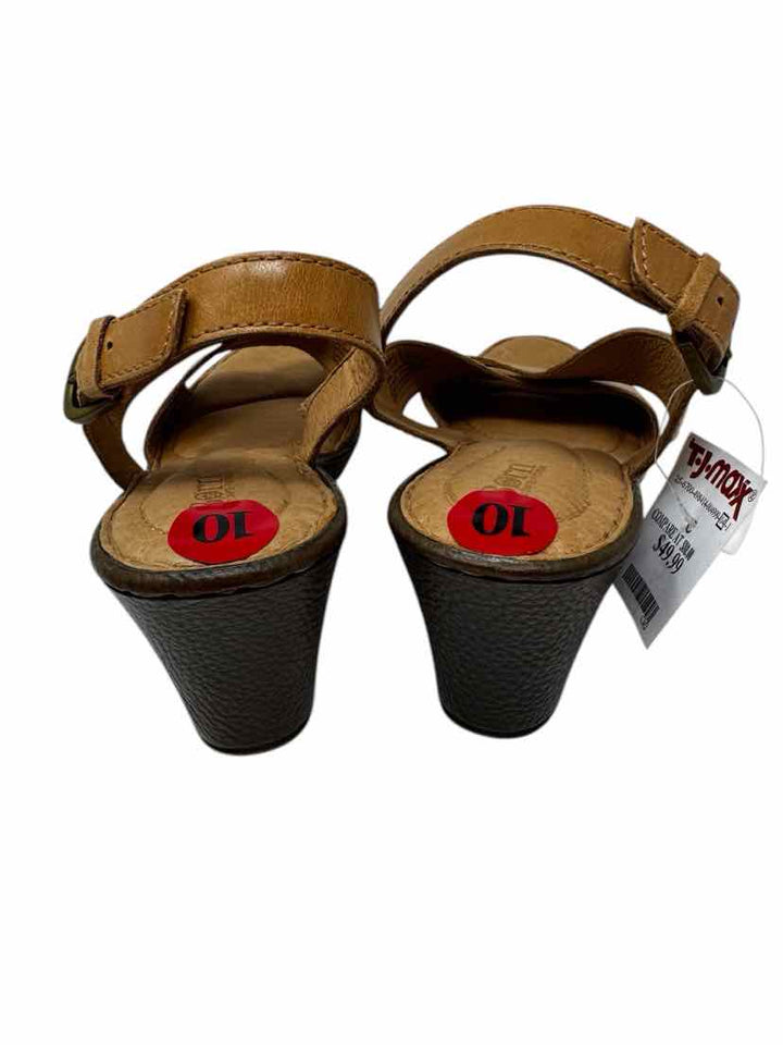 Shoe Size 10 Born Tan Leather Sandals