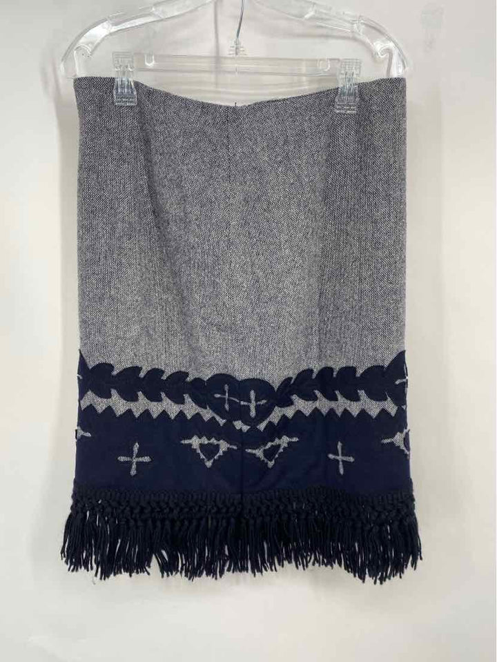 Size 8 Tory Burch Navy Print Skirt