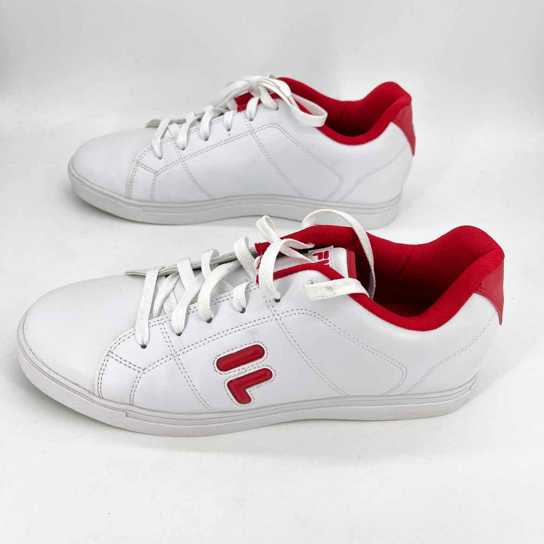 Shoe Size 44 FILA White Faux Leather Sneakers