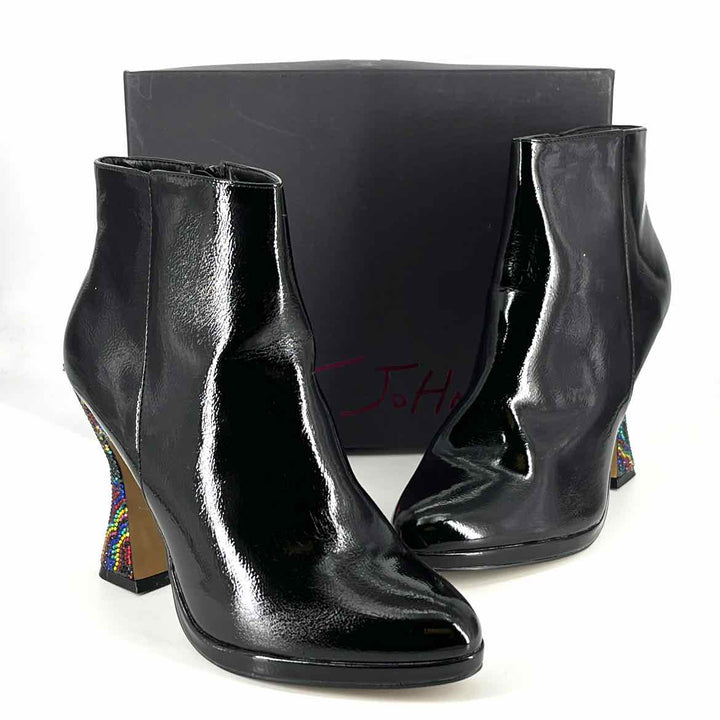 Shoe Size 10 BETSEY JOHNSON Black PATENT Boots