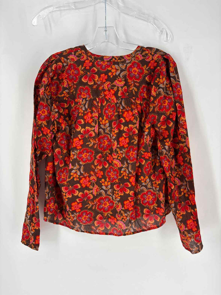Size 0 Sundry Brown Print Shirt