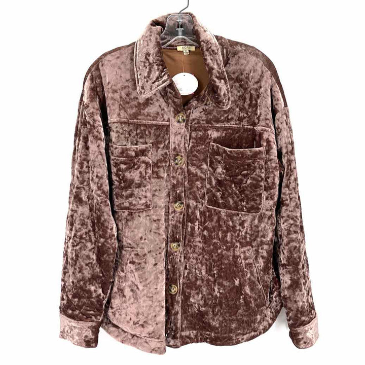 Size M KORI Taupe Velvet Quilted Jacket