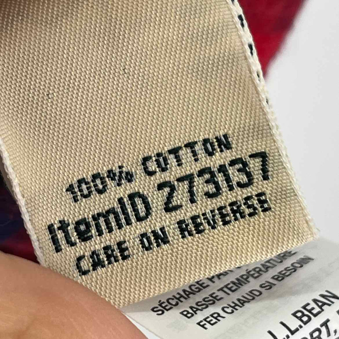 Size L LL BEAN Red Print Shirt