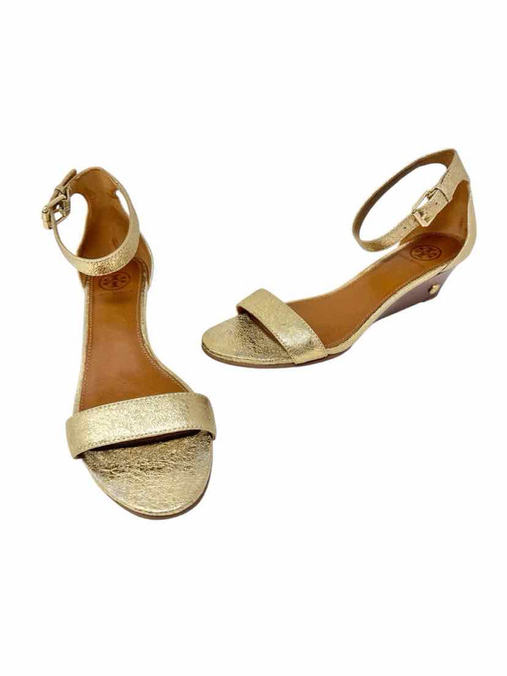 Shoe Size 8 Tory Burch Gold Leather Sandals