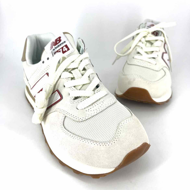 Shoe Size 11 New Balance Cream Mesh Faux Leather Sneakers