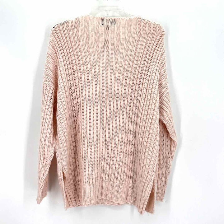 Size S/M HUDSON GREY Pale Pink Knit Sweater