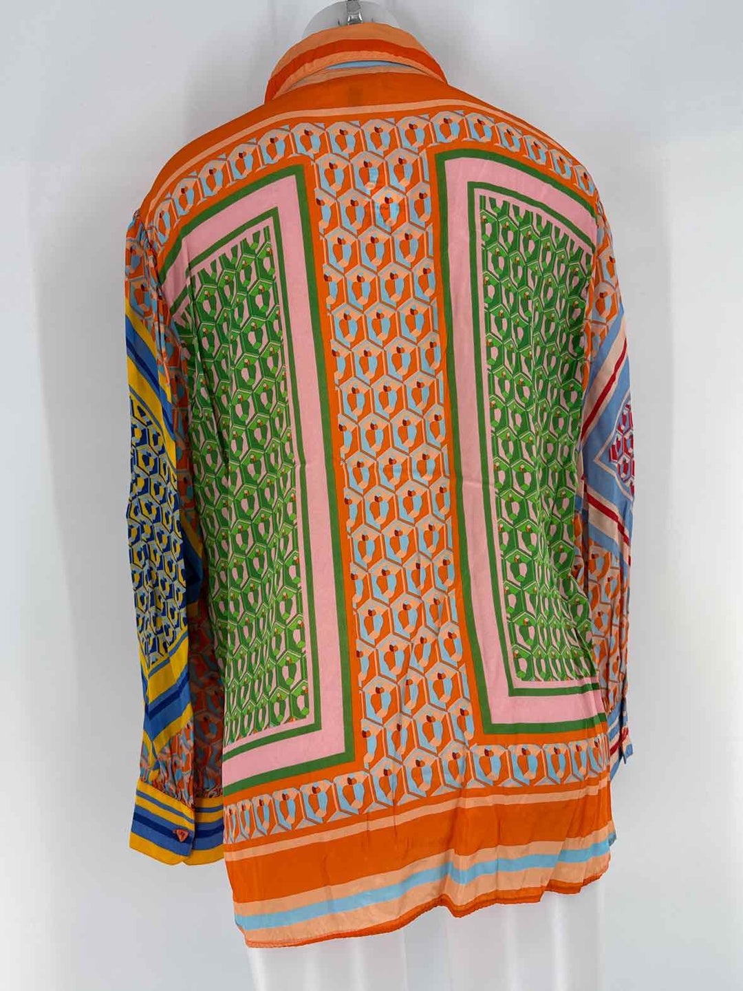 Size M FARM RIO Multi-Color Silk Shirt