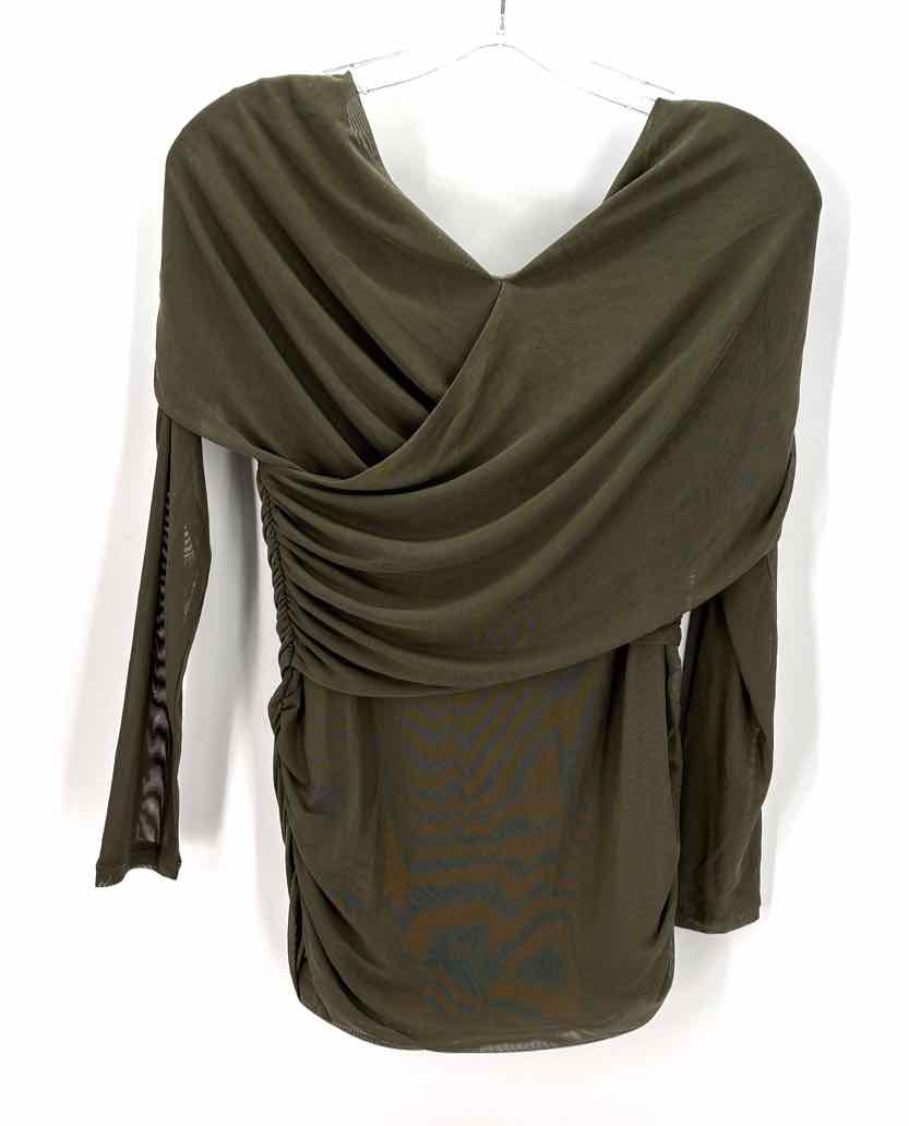 Size L LOFT Olive Mesh Shirt