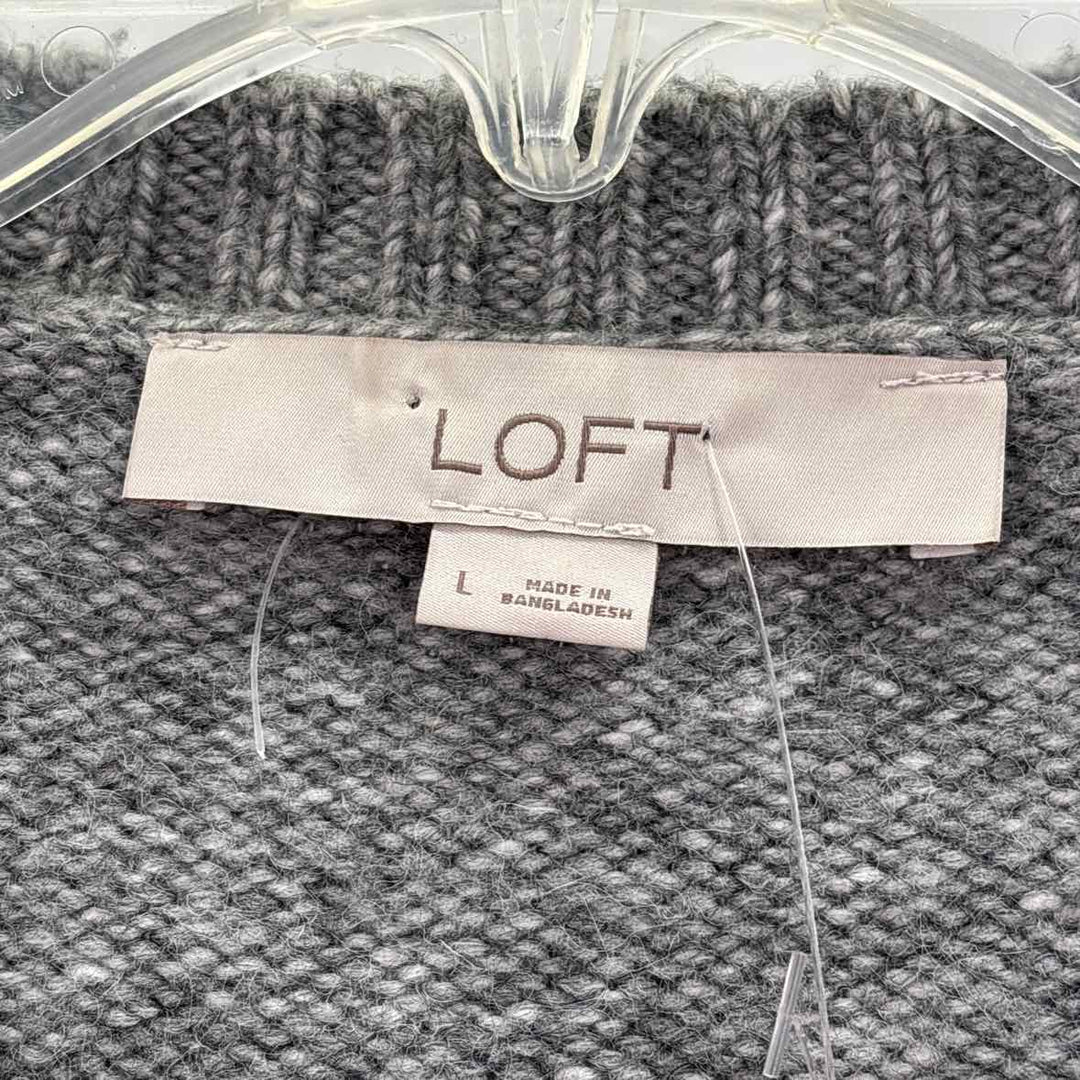 Size L LOFT Gray Knit Sweater