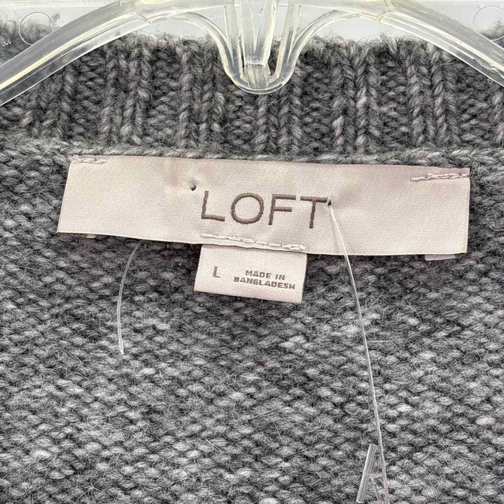 Size L LOFT Gray Knit Sweater