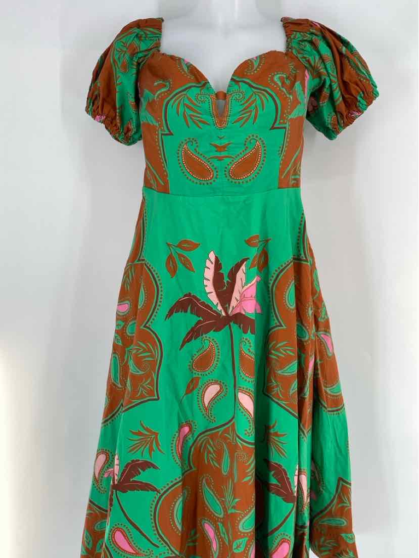 Size 14 MAEVE Green Print Dress
