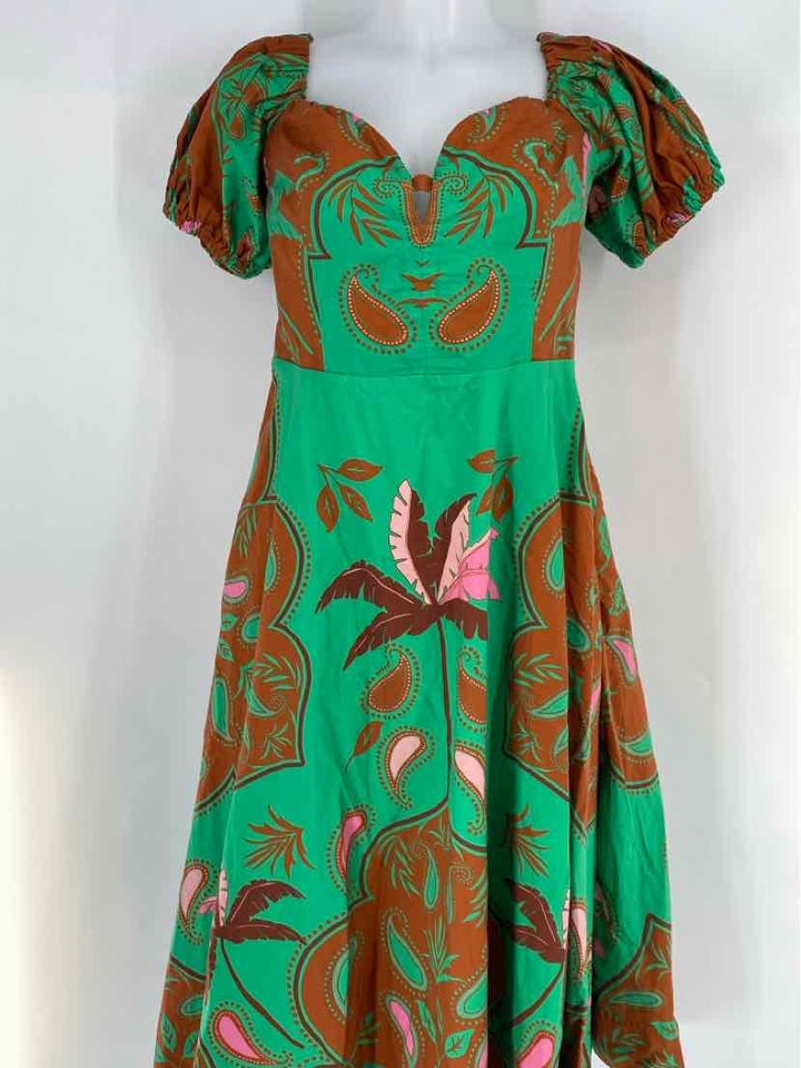 Size 14 MAEVE Green Print Dress
