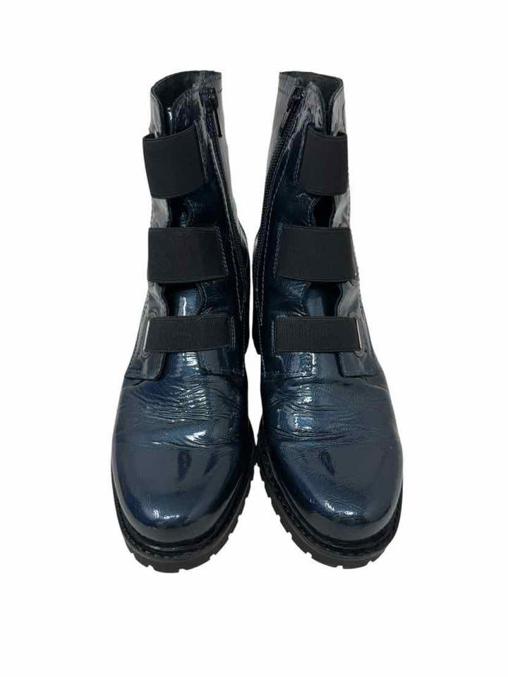 Shoe Size 37 Blue PATENT Boots