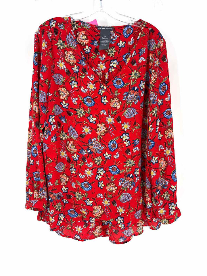 Size L CHELSEA & THEODORE Red Shirt