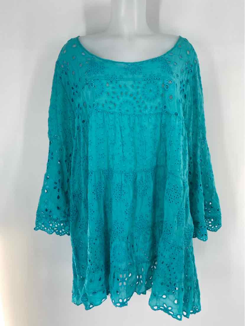 Size XXL Johnny Was Teal Shirt