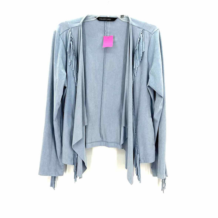 Size M Light Blue Faux Leather Jacket
