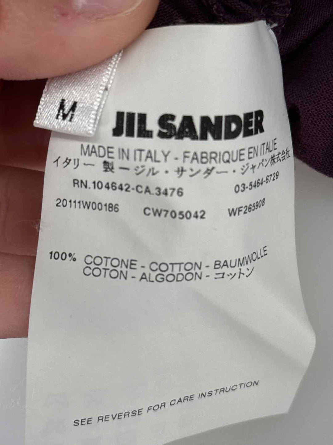 Size M JILL SANDERS Purple Shirt