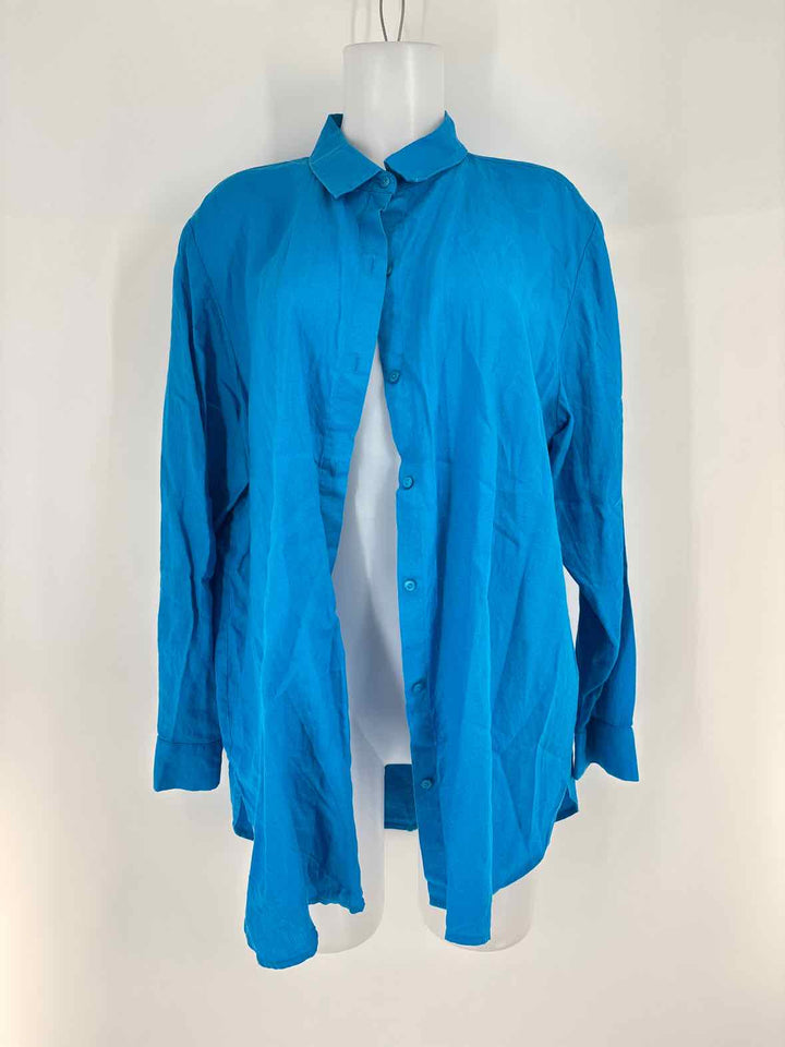 Size 1X Eileen Fisher Blue Shirt