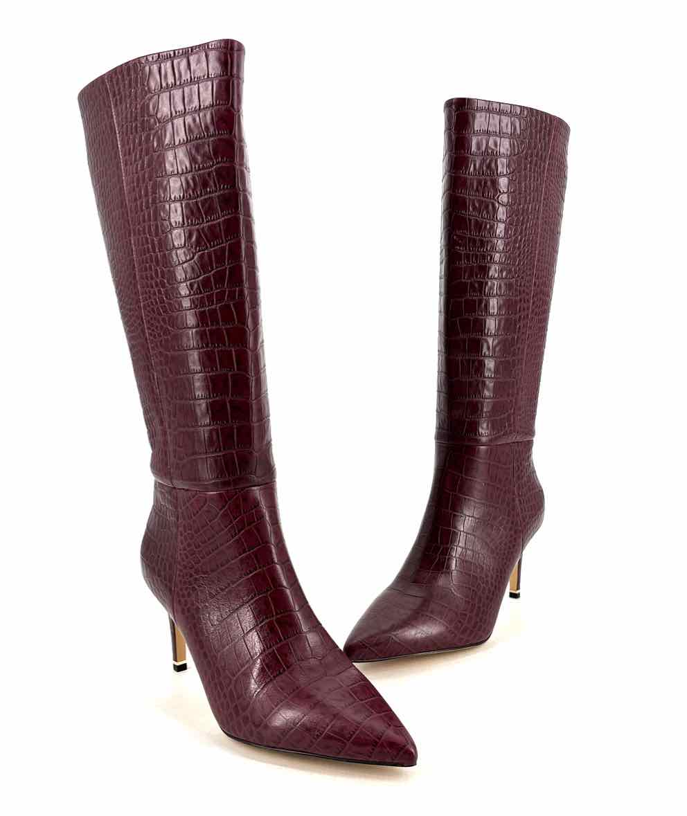 Shoe Size 8 White House Black Market Red Faux Leather Boots