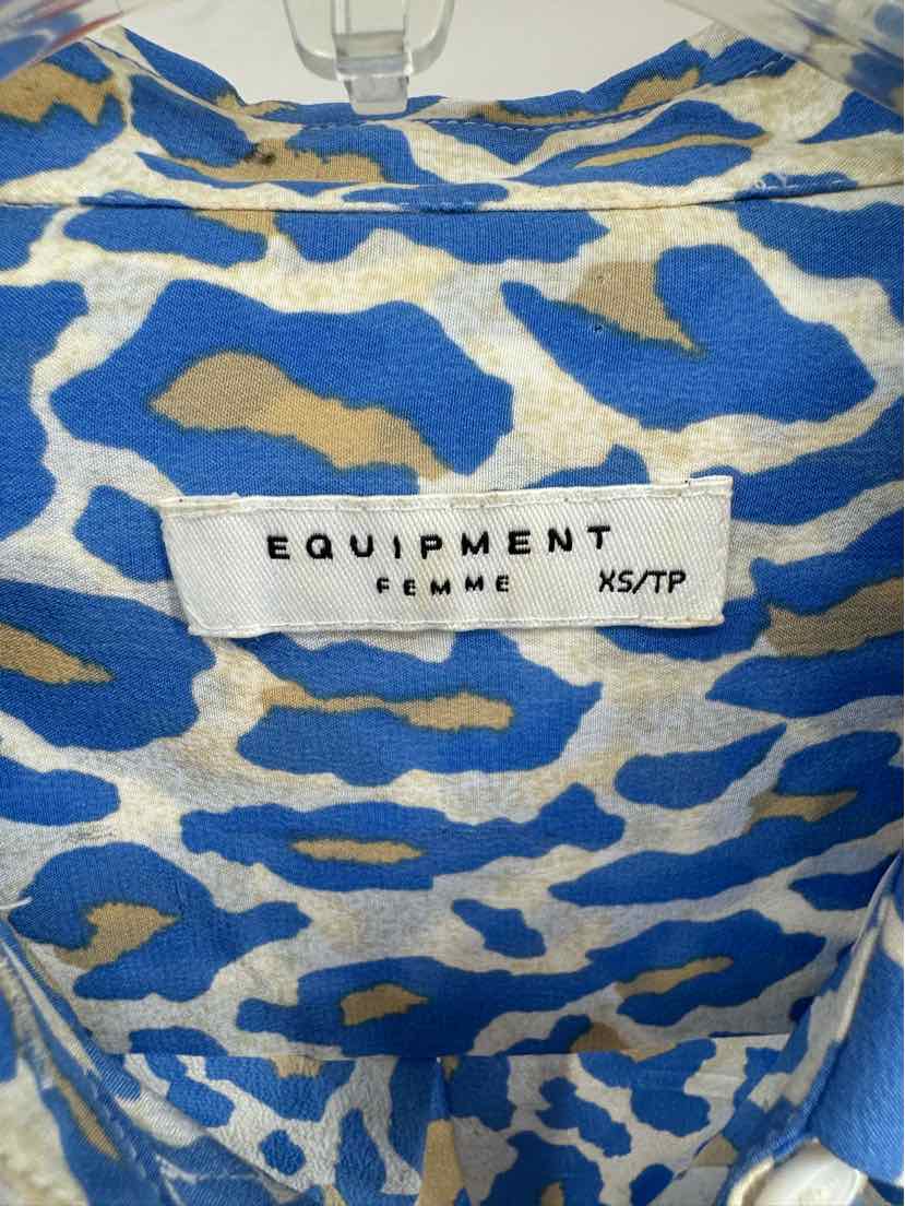 Size XS EQUIPMENT Blue Print Shirt