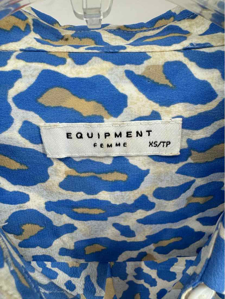Size XS EQUIPMENT Blue Print Shirt