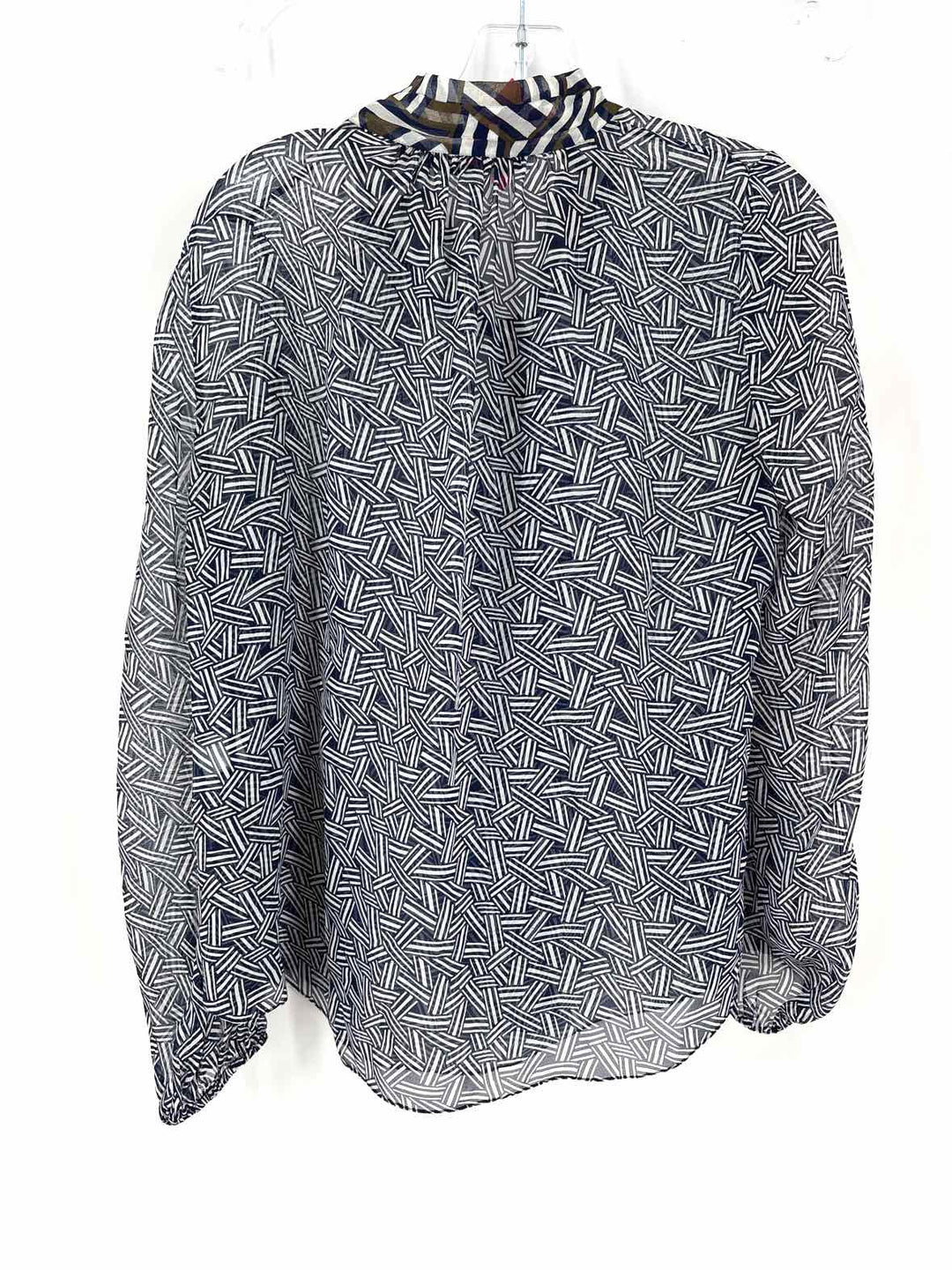 Size 4 DIANE VON FURSTENBERG Navy Print Shirt