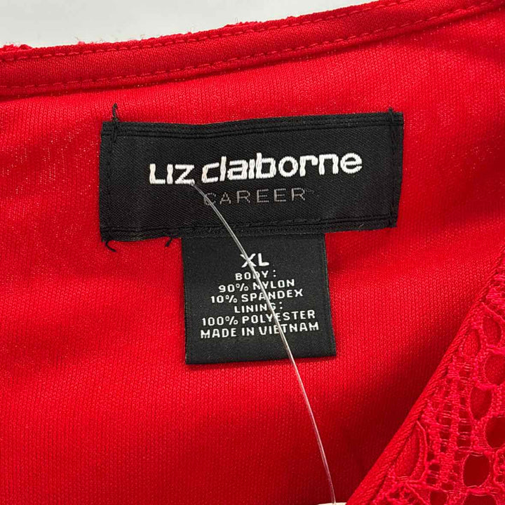 Size XL LIZ CLAIBORNE Red Lace Dress