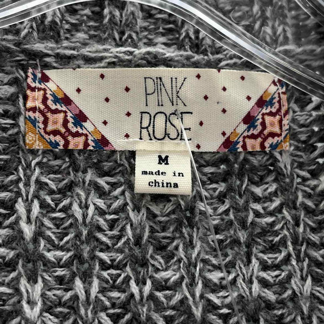 Size M PINK ROSE Multi-Color Knit Cardigan