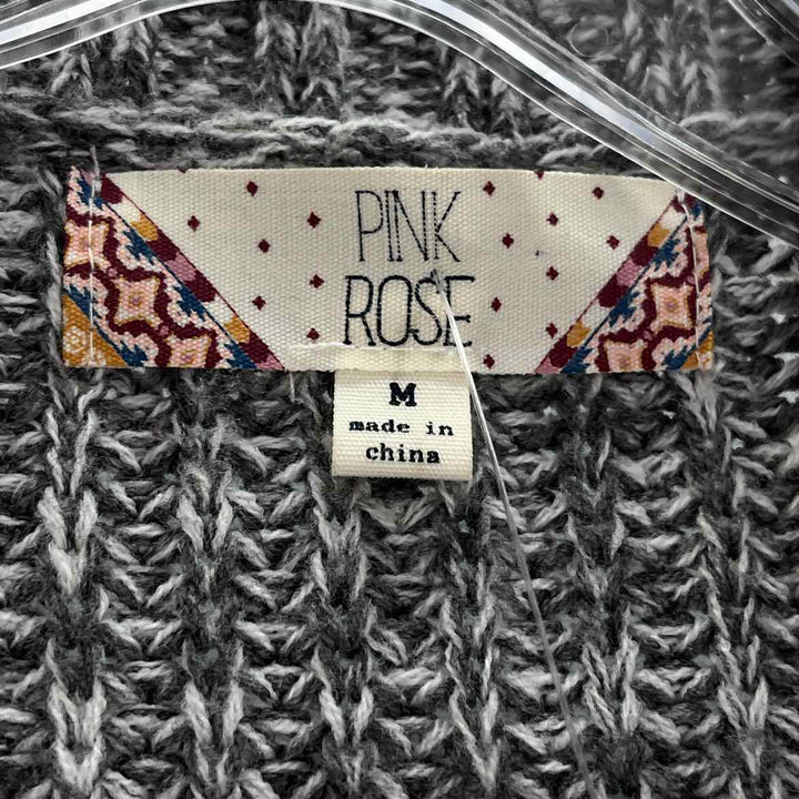 Size M PINK ROSE Multi-Color Knit Cardigan