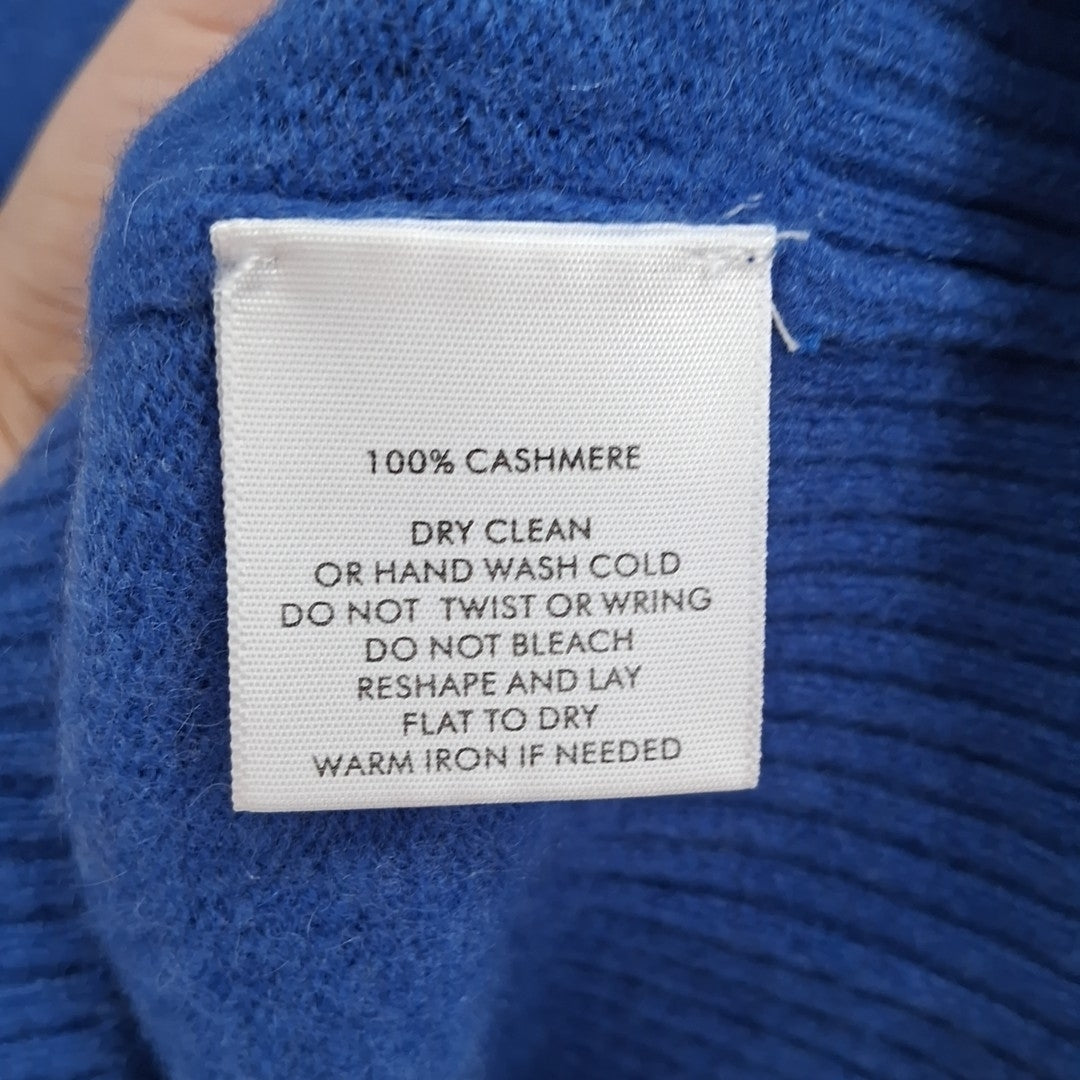 Size S WHITE + WARREN Blue Sweater