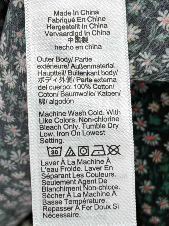 Size M J Crew Green Print Dress